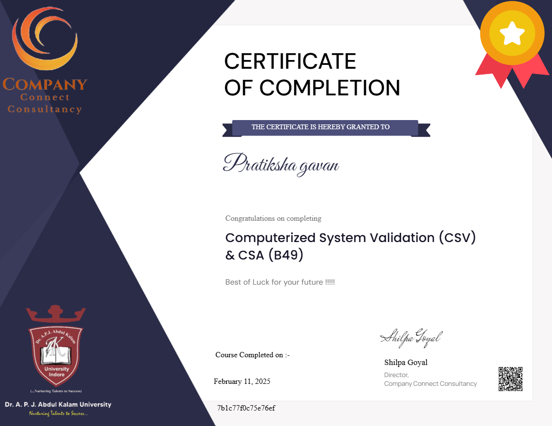 Computerized System Validation (CSV) & CSA (B49)